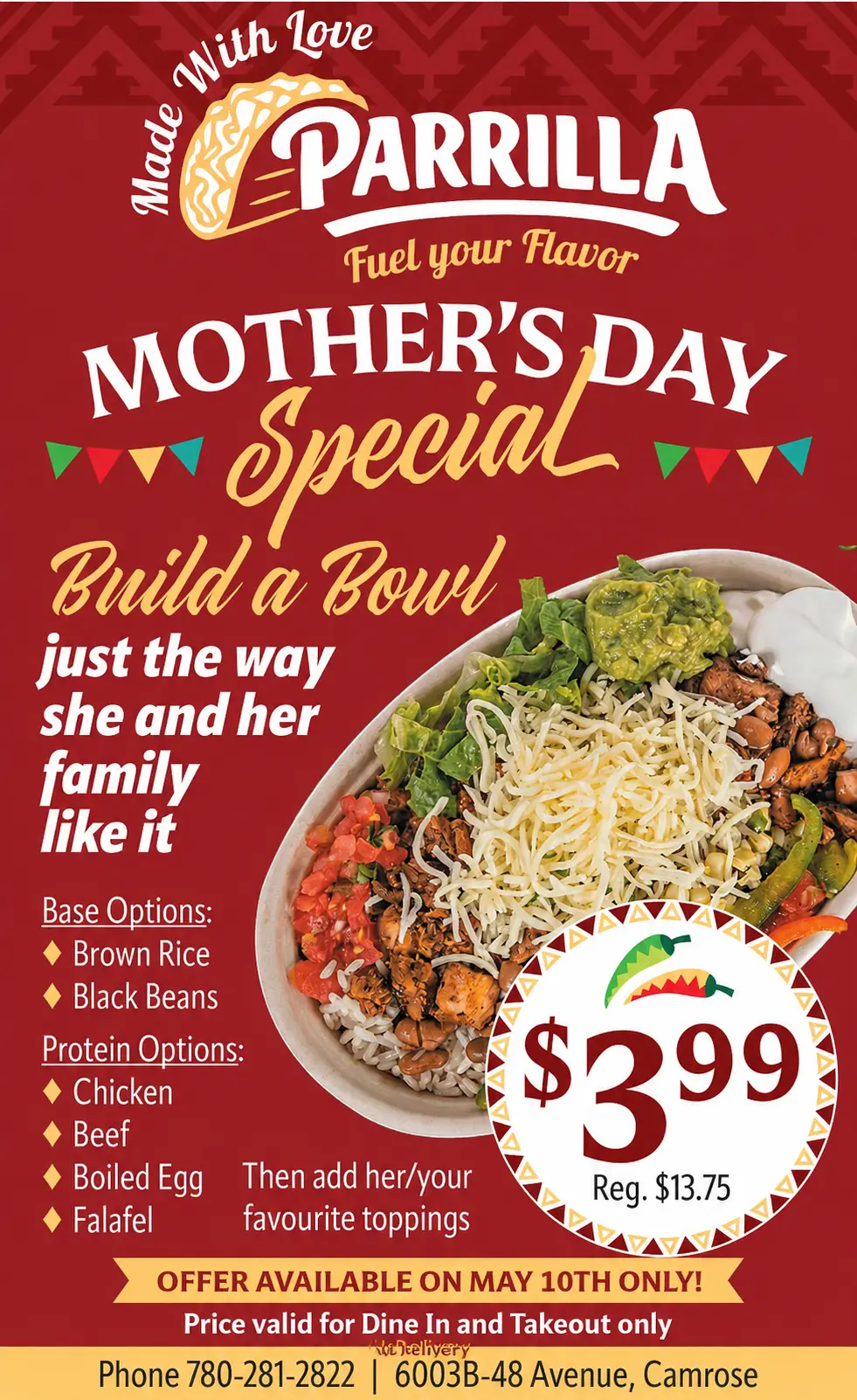 Parrilla Inc Camrose Special Offer - Mexican Food Deals